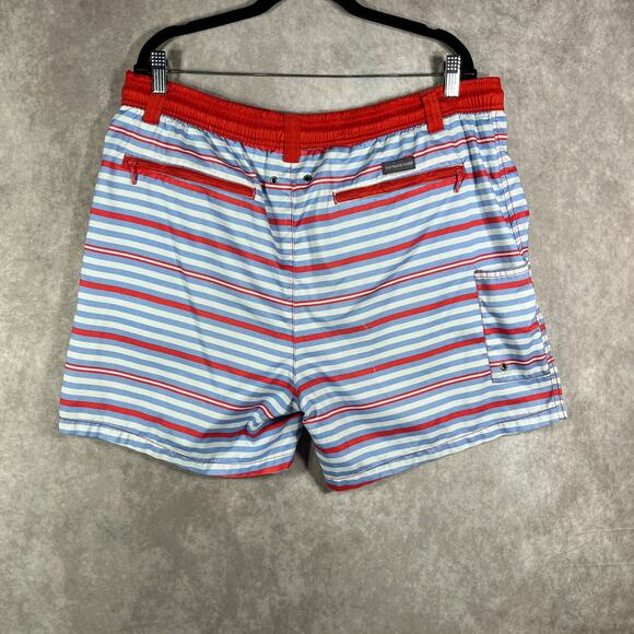 Southern Marsh Swim Shorts Trunks Mens Medium Blue Red Striped Drawstring - Picture 7 of 10
